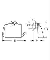 ESSENTIALS TOILET PAPER HOLDER WITH COVER - GROHE -  ( BRUSHED COOL SUNRISE - G5 - ESSENTIALS - 0x0 mm - 0inchX0inch )