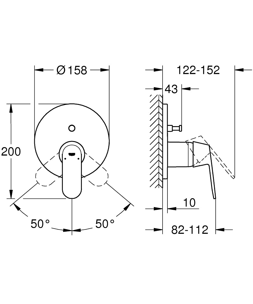 EUROSMART COSMOPOLITAN OHM TRIMSET BATH - GROHE -  ( BRUSHED HARD GRAPHITE - G5 - EUROSMART - 0x0 mm - 0inchX0inch )
