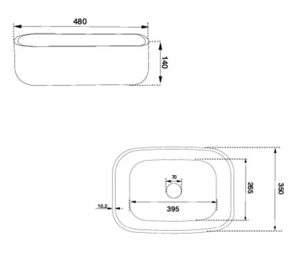 VECTOR CARRARA TABLE MOUNTED MARBLE STONE WASH BASIN - AQUANT -  ( CARRARA MARBLE -  - 480x350 mm - 19.2inchX14inch )
