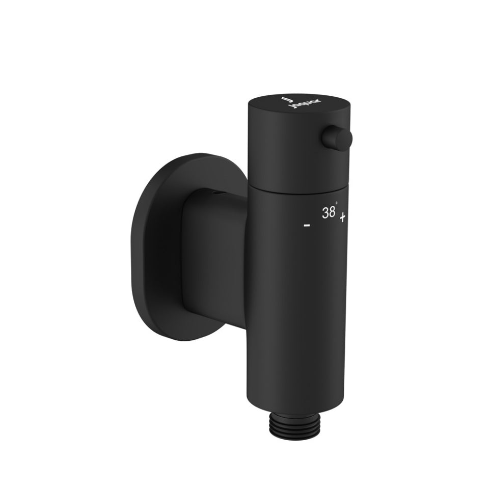 EXPOSED PART KIT OF CONCEALED THERMOSTATIC VALVE FOR HEALTH FAUCET - JAQUAR FAUCETS - (BLACK MATT - ALLIED - 0x15 mm - 0inchX0.5inch)