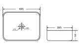 TABLE MOUNTED WASH BASIN - AQUANT - ( WHITE - - 495x395 mm - 19.8inchX15.8inch )