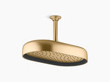 STATEMENT TM OBLONG SINGLE FUNCTION RAINHEAD KATALYST W/O ARM - KOHLER LUXURY -  ( VIBRANT BRUSHED MODERNE BRASS - LUXURY - 203x354 mm - 8.12inchX14.16inch )
