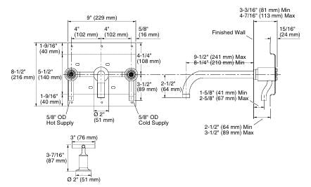 PURIST W-M LAV TRIM, 9INCH 90 DEG SPT, CRS - KOHLER LUXURY -  ( VIBRANT BRUSHED BRONZE - LUXURY - 0x0 mm - 0inchX0inch )