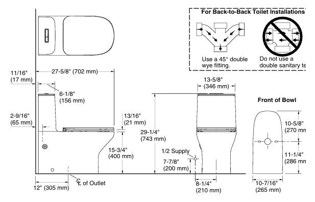 1PC EWC W/SOFT SLIM S/COVER  S 305MM - KOHLER LUXURY -  ( WHITE - LUXURY - 0x0 mm - 0inchX0inch )