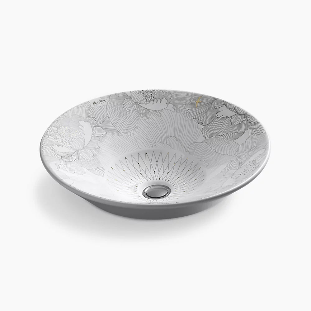 EMPRESS BOUQUET TM CONICAL BELL VESSEL ROUND TABLE MOUNT WASH BASIN - KOHLER LUXURY -  ( EMPRESS BOUQUET - LUXURY - 413x413 mm - 16.52inchX16.52inch )