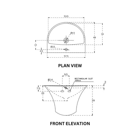 WASH BASIN LOTUS - HINDWARE -  ( STAR WHITE - LOTUS - 550x410 mm - 22inchX16inch )