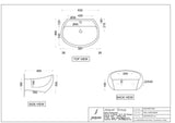 WALL HUNG WASH BASIN W/FIXING KIT - JAQUAR SWARE - ( WHITE - ARC - 650x475 mm - 26inchX19inch )