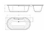 EUROCOSMO BATH TUB DROP-IN ACRYLIC - GROHE - ( ALPINE WHITE - G4 - EUROCOSMO - 1800x900 mm - 72inchX36inch )