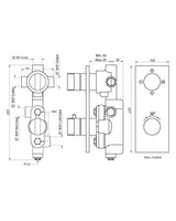 CONC. THERMOSTAT W/CONTROL UNIT FR 3-OULETS&INTEGRATED SHUT-OFF VALVE - ARTIZE FAUCET -  ( GRAPHITE - THERMATIK-R - 0x20 mm - 0.8inchX0inch )
