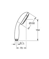 TEMPESTA 100 I HAND SHOWER 9.5L - GROHE -  ( CHROME - G3 - TEMPESTA - 0x15 mm - 0inchX0.6inch )