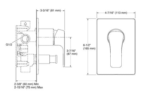FORE TRI AT235 RBS TRIM ASSY - KOHLER POPULAR -  ( POLISHED CHROME - POPULAR - 0x15 mm - 0inchX0.5inch )