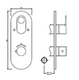 AQUAMAX EXPOSED PART KIT OF THERMOSTATIC SHOWER MIXER WITH 2-WAY OUTLET WITH SLEEVE (COMPATIBLE WITH ALD-681N)- JAQUAR FAUCETS -  ( BLACK CHROME - ORNAMIX PRIME - 0x15 mm - 0inchX0.5inch )