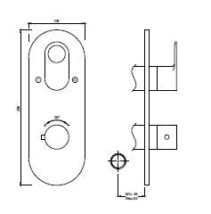 AQUAMAX EXPOSED PART KIT OF THERMOSTATIC SHOWER MIXER WITH 2-WAY OUTLET WITH SLEEVE (COMPATIBLE WITH ALD-681N)- JAQUAR FAUCETS - ( BLACK CHROME - ORNAMIX PRIME - 0x15 mm - 0inchX0.5inch )