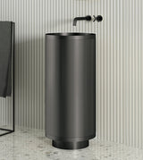 STAINLESS STEEL PEDESTAL 304GRADE WITH POP UP WASTE COUPLING - AQUANT -  ( GRAPHITE GREY -  - 830x380 mm - 33.2inchX15.2inch )