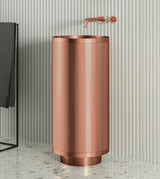 FREE STANDING WASH BASIN W/PEDESTAL POP-UP WASTE COUPLING - AQUANT -  ( MATT ROSE GOLD -  - 830x380 mm - 33.2inchX15.2inch )
