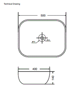 WASH BASIN TABLE MOUNTED - AQUANT -  ( MATT BLACK -  - 500X400X140 mm - 20inchX16inchX5.6inch )