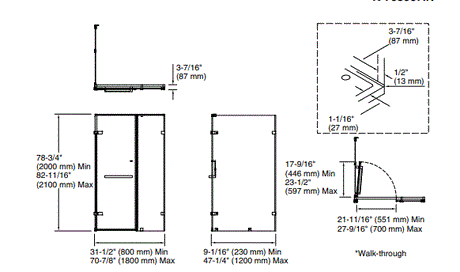 SINGULIER 1DOOR / 2PARTITION L-SHAPE ENCLOSURE 2700.HT (INWARD OPEN) - KOHLER PREMIUM -  ( FRENCH GOLD - PREMIUM - 0x0 mm - 0inchx0inch )