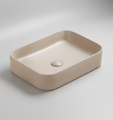 TABLE TOP WASH BASIN WITHOUT WASTE COUPLING - LUXELET -  ( ALMOND BEIGE - CULLINAN COLLECTION - 505x370x110 mm - 20.2inchX14.8inchX4.4inch )