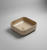 TABLE TOP WASH BASIN WITHOUT WASTE COUPLING - LUXELET -  ( ALMOND BEIGE - ORRA COLLECTION - 385x385x135 mm - 15.4inchX15.4inchX5.4inch )