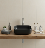 TABLE TOP WASH BASIN WITHOUT WASTE COUPLING - LUXELET -  ( GREY - ORRA COLLECTION - 385x385x135 mm - 15.4inchX15.4inchX5.4inch )