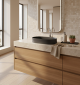 TABLE TOP WASH BASIN WITHOUT WASTE COUPLING - LUXELET -  ( GREY - SPECTRE COLLECTION - 600x380x122 mm - 24inchX15.2inchX4.88inch )