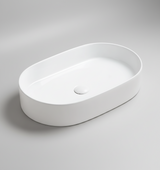 TABLE TOP WASH BASIN WITHOUT WASTE COUPLING - LUXELET -  ( WHITE - SPECTRE COLLECTION - 600x380x122 mm - 24inchX15.2inchX4.88inch )