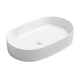 TABLE TOP WASH BASIN WITHOUT WASTE COUPLING - LUXELET -  ( WHITE - SPECTRE COLLECTION - 600x380x122 mm - 24inchX15.2inchX4.88inch )