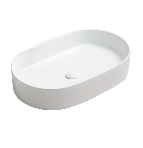 TABLE TOP WASH BASIN WITHOUT WASTE COUPLING - LUXELET -  ( WHITE - SPECTRE COLLECTION - 600x380x122 mm - 24inchX15.2inchX4.88inch )