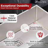 1 BOWL W/O DRAIN BOARD (DEPTH 9INCH) THK 1MM - CARYSIL -  ( MATT - MICRO RADIUS R10 - 680x430 mm - 27inchX17inch )