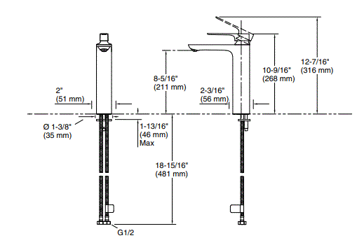 ALEO+ TALL LAVATORY FAUCET W/O DRAIN - KOHLER PREMIUM -  ( ROSE GOLD - PREMIUM - 0x0 mm - 0inchX0inch )