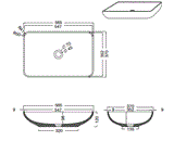 CONCRETE TABLE MOUNTED WASH BASIN WITH POP UP WASTE COUPLING - AQUANT -  ( OLIVE GREEN -  - 565x370x120 mm - 22.6inchX14.8inchX4.8inch )