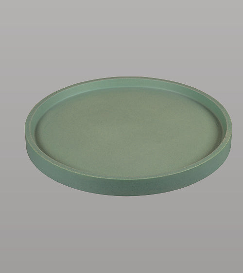 CONCRETE ROUND PLATE FOR SHELF - AQUANT -  ( OLIVE GREEN -  - 395x40 mm - 15.8inchX1.6inch )