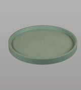 CONCRETE ROUND PLATE FOR SHELF - AQUANT -  ( OLIVE GREEN -  - 395x40 mm - 15.8inchX1.6inch )