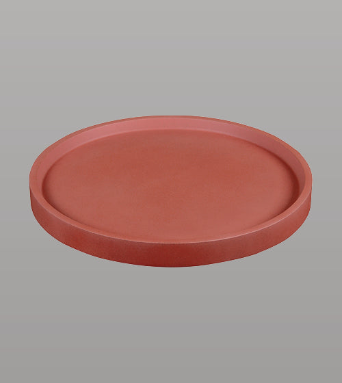 CONCRETE ROUND PLATE FOR SHELF - AQUANT -  ( TERRACOTTA RED -  - 395x40 mm - 15.8inchX1.6inch )