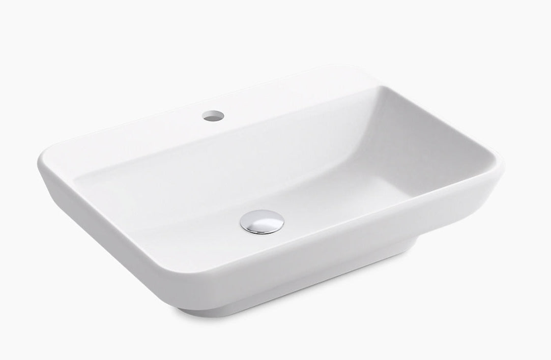 COUNTER TOP WASH BASIN W/FAUCET HOLE - KOHLER PREMIUM -  ( WHITE - PREMIUM - 600x440 mm - 24inchX18inch )