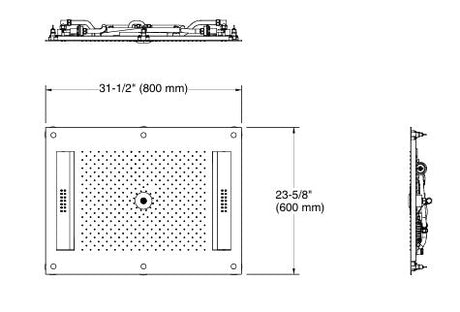 BEITOU-MF CEILING MOUNT SHOWER HEAD - KOHLER LUXURY -  ( POLISHED CHROME - LUXURY - 800x600 mm - 24inchX0inch )