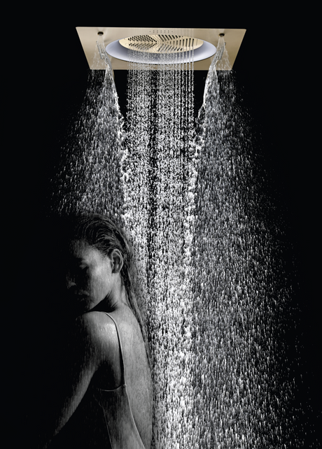 HYDRA LED CEILING SHOWER 3 FLOW WITH INST KIT - LUXELET -  ( STEEL BRONZE - TIBO - 550x500 mm - 22inchX20inch )