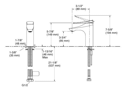 ARC SINGLE CONTROL LAV FAUCET W/O DRAIN - KOHLER POPULAR -  ( POLISHED CHROME - POPULAR - 0x0 mm - 0inchX0inch )