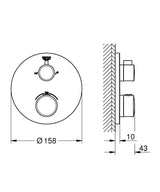 GROHTHERM THERMOSTATIC BATH MIXER ROUND, 2-WAY DIVERTER - GROHE-G2 - (CHROME - G2 - GROHTHERM - 0x0 mm - 0inchX0inch)