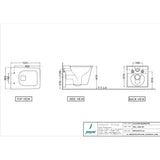 RIMLESS, BLIND INSTALLATION WALL HUNG WC WITH UF SOFT CLOSE SLIM SEAT COVER, HINGES, ACCESSORIES SET - JAQUAR SWARE - ( GRM - KUBIX PRIME - 500x360 mm - 20inchX14.4inch )