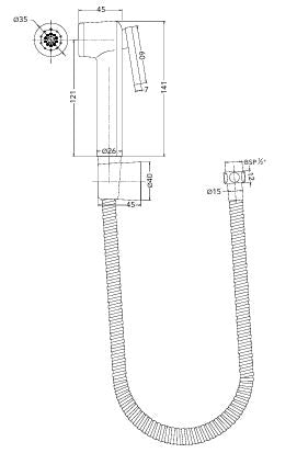 FLORA HEALTH FAUCET WITH 1.2M SS FLEXIBLE TUBE - HINDWARE FAUCETS -  ( CHAMPAGNE - HEALTH FAUCET - 0x0 mm - 0inchx0inch )