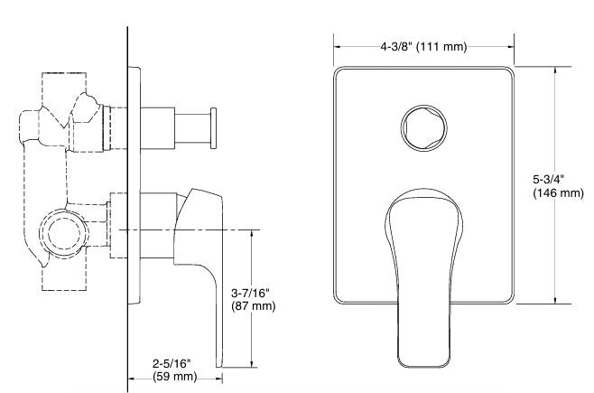 FORE TRI AT230 RBS TRIM ASSY - KOHLER POPULAR -  ( POLISHED CHROME - POPULAR - 0x15 mm - 0inchX0.5inch )