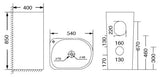FREE/STAND CERAMIC PEDEST W/BASIN(H-39 ) - AQUANT - ( WHITE - - 540x400 mm - 21.6inchX16inch )