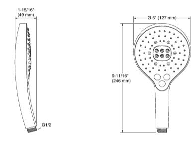 RAIN DUET-3.0 HANDSHOWER W/O HOSE - KOHLER PREMIUM - ( FRENCH GOLD - PREMIUM - 0x0 mm - 0inchX0inch )