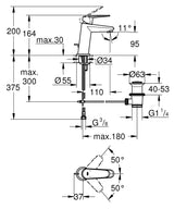 EURODISC COSMOPOLITAN 1-HANDLE BASIN MIXER WITH POP UP, S SIZE - GROHE -  ( CHROME - G4 - EURODISC - 0x10 mm - 0inchX0.38inch )