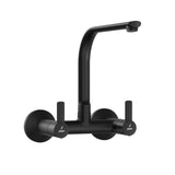SINK MIXER WITH REGULAR SWINGING SPOUT (WALL MOUNTED)WITH CONNECTING LEGS & WALL FLANGES - JAQUAR FAUCET - (BLACK MATT - FUSION PRIME - 0x15 mm - 0inchX0.5inch)