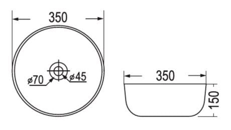 CARINO-L CREAM MARBLE WASH BASIN - AQUANT -  ( TRAVERTINE MARBLE -  - 400x150 mm - 16inchX6inch )