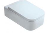 WALL HUNG WC WITH SEAT COVER, HINGES ( BOLT DISTANCE 7INCH)- ARTIZE SWARE -  ( WHITE - LE BLANC - 530x375 mm - 15inchX0inch )