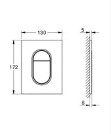 ARENA COSMOPOLITAN FLUSH PLATE, SMALL SIZE - GROHE -  ( BRUSHED HARD GRAPHITE - G4 - ARENA COSMOPOLITAN - 0x0 mm - 0inchX0inch )