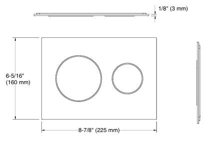 SKIM-PNEU.BLACK W/BUTTON FACE PLAT - KOHLER LUXURY -  ( BLACK+BRUSHED NICKEL - LUXURY - 0x15 mm - 0inchX0.5inch )